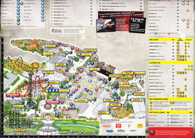 Gold Coast Theme Park Map