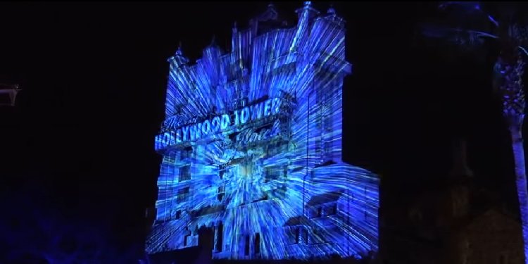 Incredible Death Star Projections on Tower of Terror!